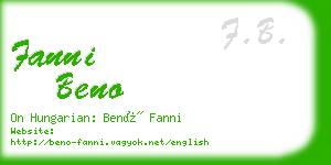 fanni beno business card